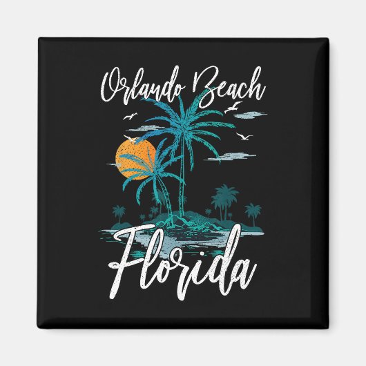 Orlando Beach Florida Familie Vakantie Palm Tree S Magneet (Voorkant)