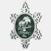 Orlando Beach Florida Palm Green Tin Sneeuwvlok Ornament (Rechts)