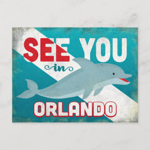 Orlando Dolphin - Retro Vintage Travel Briefkaart