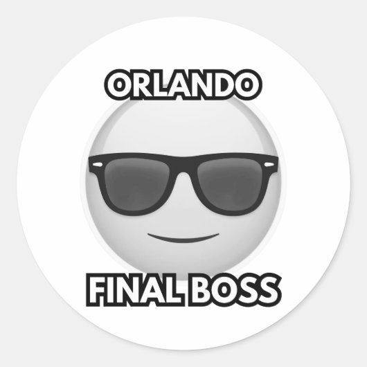 Orlando Final Boss Cool Emoji Sticker (Voorkant)