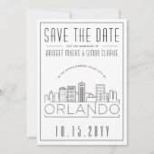 Orlando, FL bruiloft gestileerde skyline Save-the- Kaart (Voorkant)