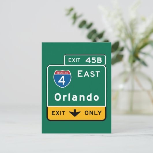 Orlando, FL Road Sign Briefkaart (Staand voorkant)