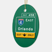 Orlando, FL Road Sign Keramisch Ornament (Links)