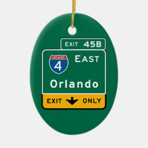 Orlando, FL Road Sign Keramisch Ornament