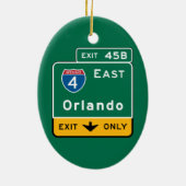 Orlando, FL Road Sign Keramisch Ornament (Achterkant)