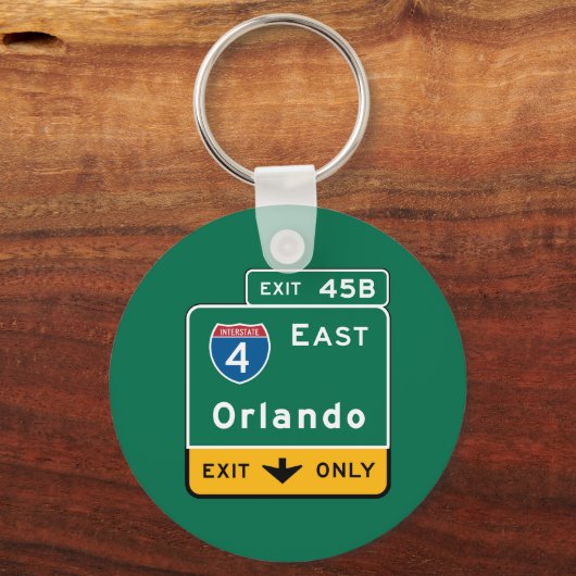 Orlando, FL Road Sign Sleutelhanger (Voorkant)