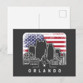 Orlando Florida American Flag Vintage Briefkaart (Voorkant / Achterkant)