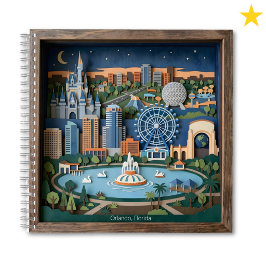 Orlando Florida Amerika Gelagde Papierkunst Dioram Notitieboek