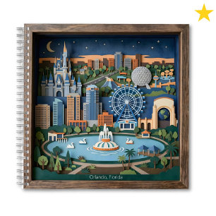 Orlando Florida Amerika Gelagde Papierkunst Dioram Notitieboek