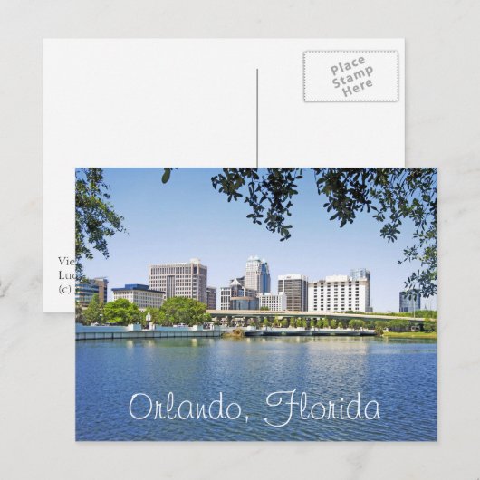 Orlando, Florida bekeken vanuit het Lucerne-meer Briefkaart (Voorkant / Achterkant)