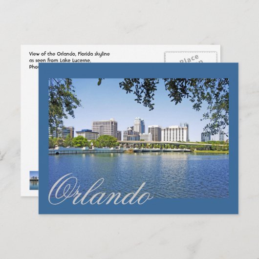 Orlando, Florida bekeken vanuit het Lucernee-meer Briefkaart (Voorkant / Achterkant)
