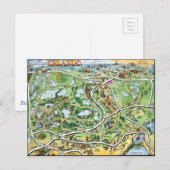 Orlando Florida Cartoon Map Briefkaart (Voorkant / Achterkant)
