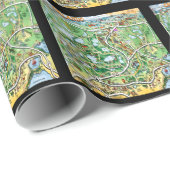 Orlando Florida Cartoon Map Cadeaupapier (Rol Hoek)