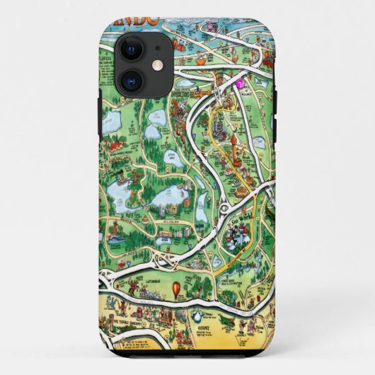 Orlando Florida Cartoon Map Case-Mate iPhone Case (Achterkant)