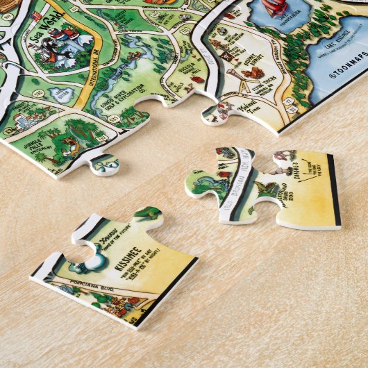 Orlando Florida Cartoon Map Legpuzzel (Zijkant)