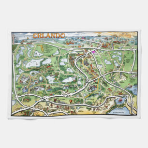 Orlando Florida Cartoon Map Theedoek