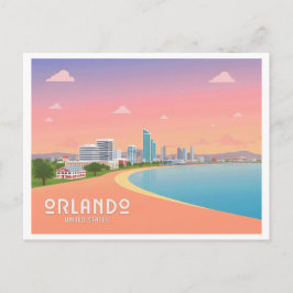 Orlando Florida Coastline Cityscape Pastelreizen Briefkaart