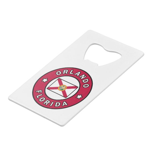 Orlando Florida Creditkaart Flessenopener (Voorkant Gekanteld)