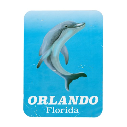 Orlando florida dolfijn vintage reisposter magneet (Verticaal)