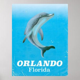 Orlando florida dolfijn vintage reisposter poster