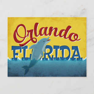 Orlando Florida Dolphin Retro Fun Briefkaart