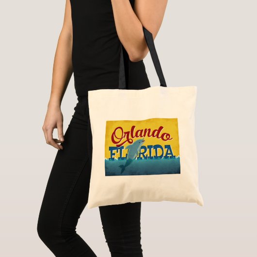 Orlando Florida Dolphin Retro Fun Tote Bag (Voorkant (product))