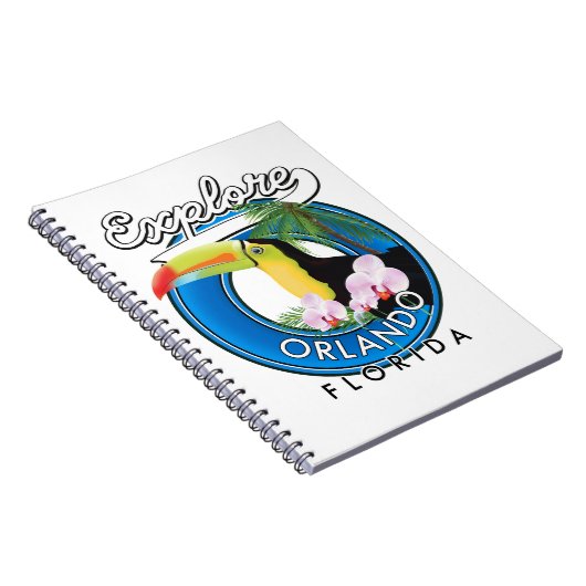 Orlando Florida Explore retro logo. Notitieboek (Rechterzijde)