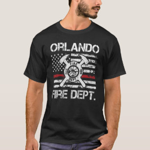 Orlando Florida Fire Department Thin Red Line Fire T-shirt