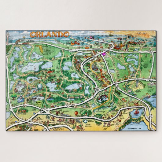 Orlando Florida Fun Map Legpuzzel (Horizontaal)