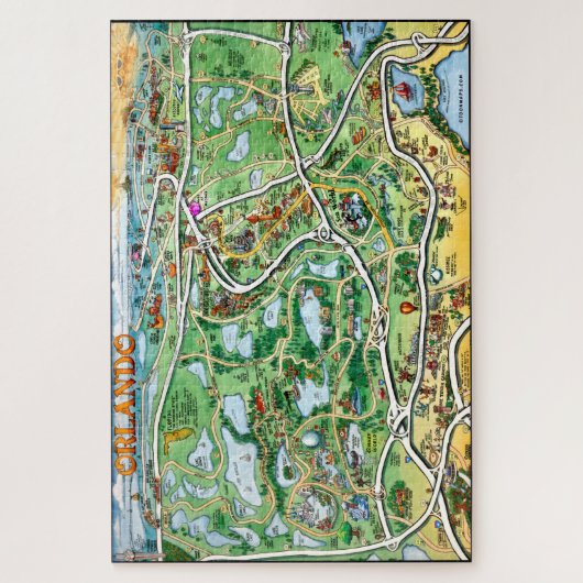 Orlando Florida Fun Map Legpuzzel (Verticaal)