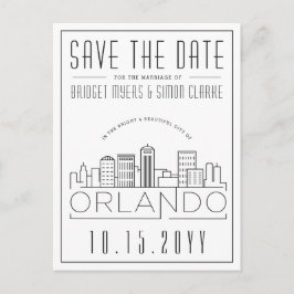 Orlando, Florida | Gestileerde skyline De datum op Briefkaart