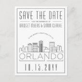 Orlando, Florida | Gestileerde skyline De datum op Briefkaart (Voorkant)