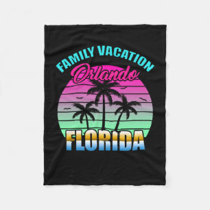 Orlando Florida Gezinsvakantie Retro Zonsondergang Fleece Deken