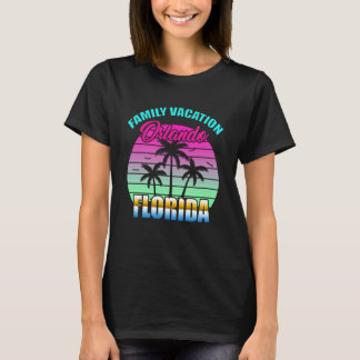 Orlando Florida Gezinsvakantie Retro Zonsondergang T-shirt