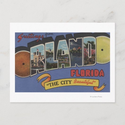 Orlando, Florida - Grote letterscènes Briefkaart (Voorkant)