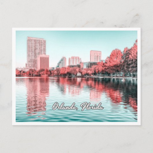 ORLANDO FLORIDA - LAKE EOLA BRIEFKAART (Voorkant)