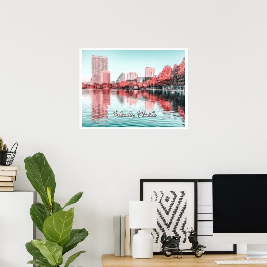 ORLANDO FLORIDA - LAKE EOLA POSTER (Thuiskantoor)