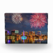 Orlando Florida Lake Eola Vuurwerk & Fontein Fotoblokken (Voorkant)