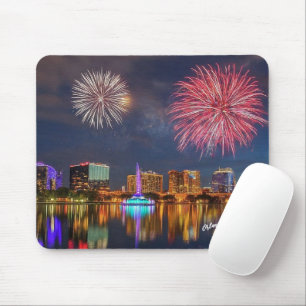 Orlando Florida Lake Eola Vuurwerk & Fontein Muismat