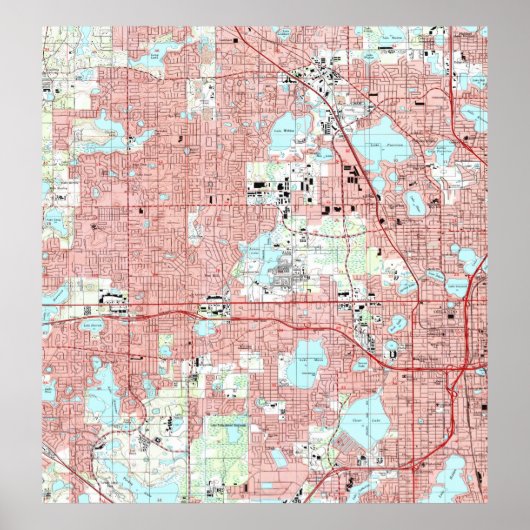 Orlando Florida Map (1995) Poster (Voorkant)