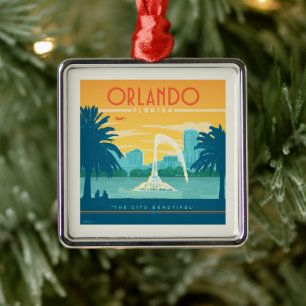 Orlando Florida Metalen Ornament
