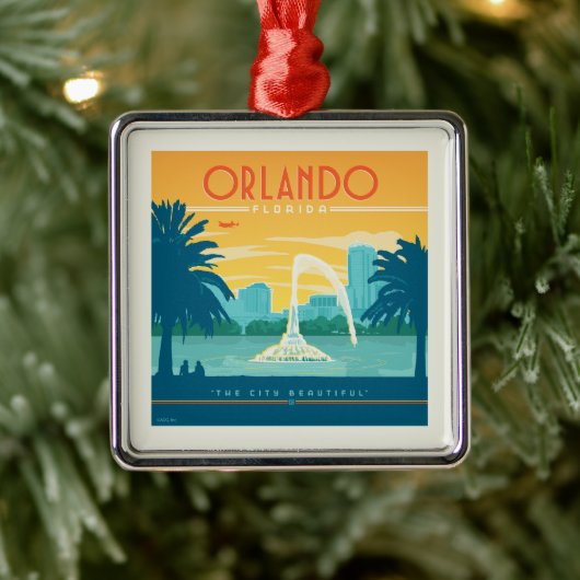 Orlando Florida Metalen Ornament (Boom)