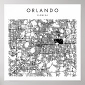 Orlando Florida Minimal Modern Street Map Poster (Voorkant)