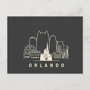 Orlando Florida Modern Silhouet van de skyline Kun Aankondigingskaart