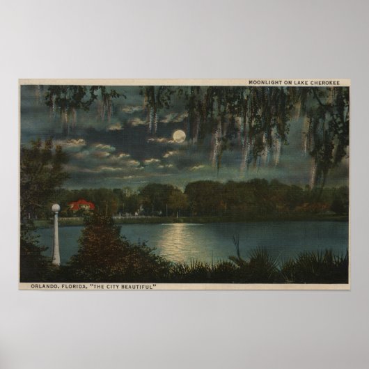 Orlando, Florida - Moonlit Uitzicht van Cherokee Poster (Voorkant)