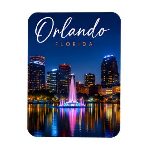 Orlando Florida Nacht Skyline Stad Reizen Magneet