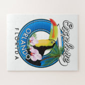 Orlando Florida onderzoekt retro logo. Legpuzzel (Horizontaal)