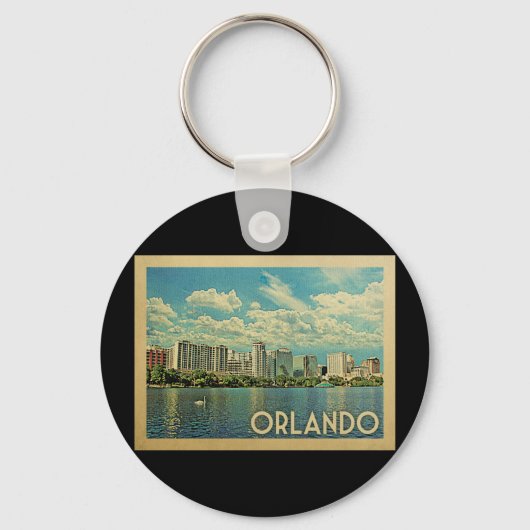 Orlando Florida Oude Reisposter Sleutelhanger (Voorkant)