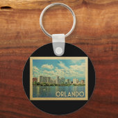 Orlando Florida Oude Reisposter Sleutelhanger (Voorkant)