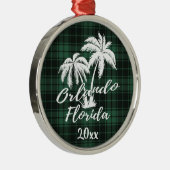 Orlando Florida Palm Tree Green Metalen Ornament (Rechts)